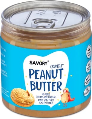 Savory Crunchy Peanut Butter | High in Protein | Tasty & Healthy | Ready to Eat | 400 g