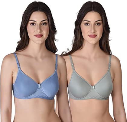 KGN RETINA Women Padded Full Cup Cotton Rich Push-up  PACK OF 2