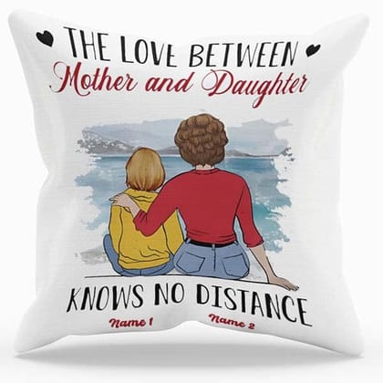 MG112_custom Mom Daughter Long Distance Pillow Case-12x12 inches / No