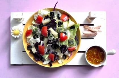 Tofu Barbeque Dressing Salad