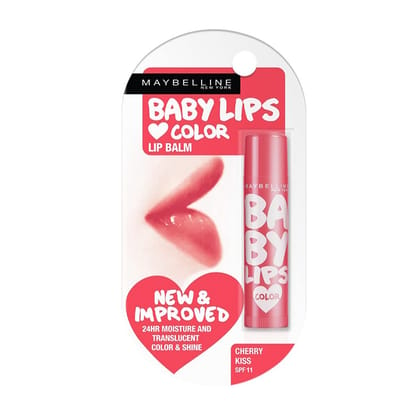 Maybelline New York Lip Balm, With Spf, Moisturises and Protects From the Sun, Pink Lolita & Baby Lips Cherry Kiss, 4g(Savers Retail)