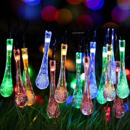 Water Drop Light Diwali Decoration Curtain for Decoration for Gift Christmas Decoration Valentine Decoration Home Decoration-Pack of 1 / MultiColor