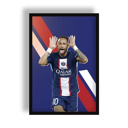 Neymar Celebrating Club PSG Poster | Frame | Canvas-Small (20 x 30 CM) / Poster