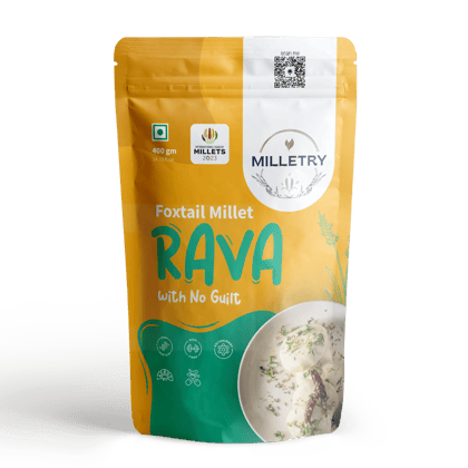 Milletry Foxtail Millet Rava, Whole Grain Raw Millets, Iron Rich Food, High Protein &amp; Fibre Instant Breakfast, Gluten Free Superfood, Foxtail Millets for Idli, Upma (400gm Millets In Fresh)-4