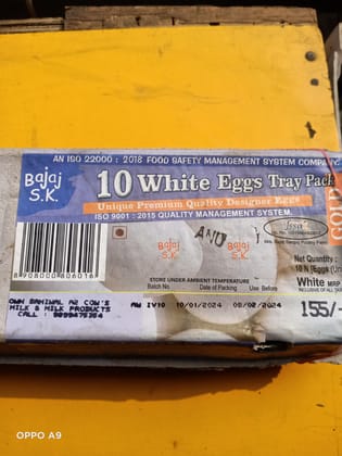 Bajaj white eggs tray pack