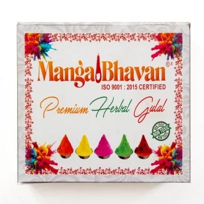 Herbal Gulal (Pack of 5 - 50g Each)  - 5 in 1 Premium Gulal