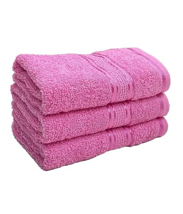 STAMIO - Pink Cotton Hand Towel 33x51 cm ( Pack of 3 ) - Pink