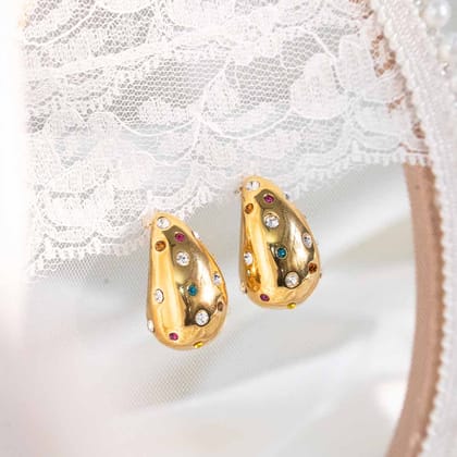 Tear Drop Stainless Steel Earring-2