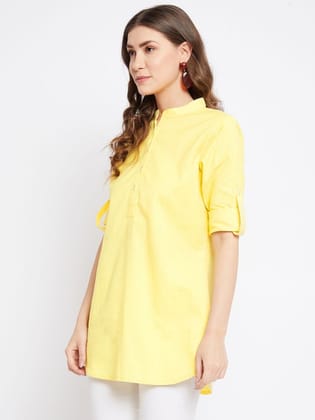 Mandarin Collar Sheer Tunic