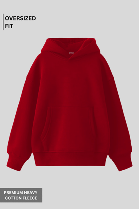 Oversized Hoodie - Crimson-XS-S