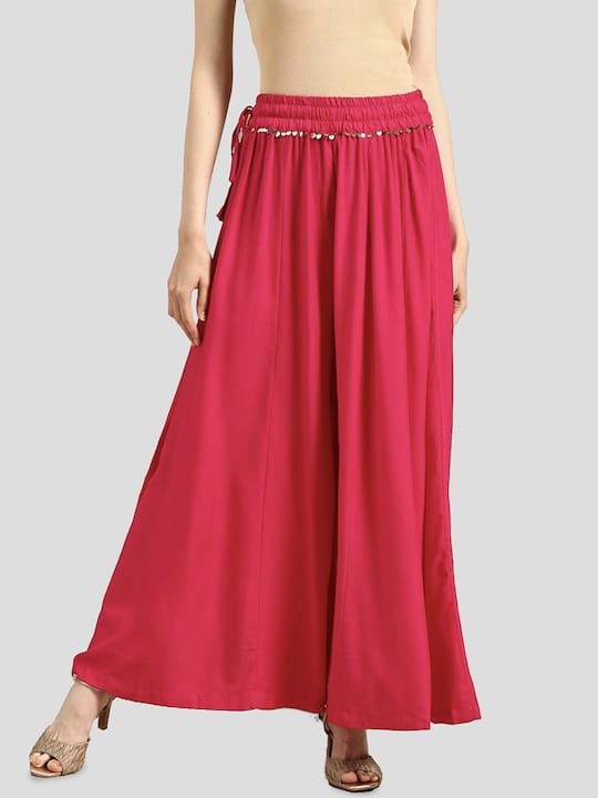 Flared Fit embellished Detail Palazzos