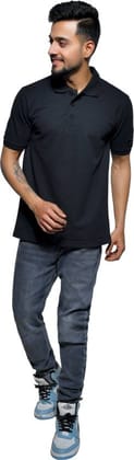 Men Solid Polo Neck Pure Cotton Maroon T-Shirt