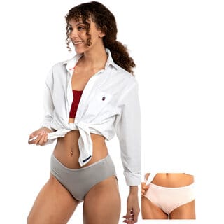 Ashleyandalvis Bamboo Micro Modal, Anti Bacterial, Skinny Soft, Premium Hipster Women Hipster Grey, Pink Panty (Pack Of 2 )