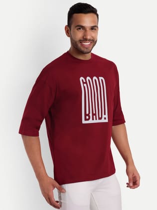 Good Bad Red Oversized Tee by Gavin Paris-S / Red