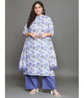Tissu Cotton Printed Kurti With Palazzo Womens Stitched Salwar Suit - Multicolor ( Pack of 1 ) - None