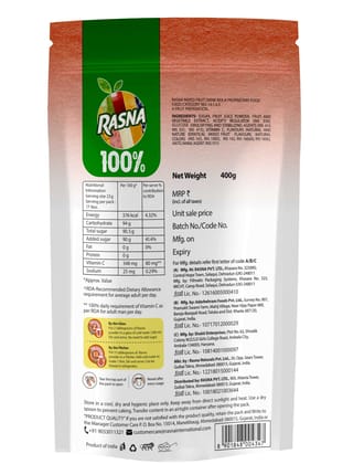 Rasna Natural 100% 400g Pack Mix Fruit