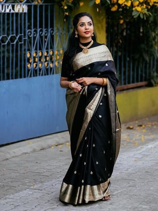 Ethnic Motifs Woven Design Zari Banarasi Saree