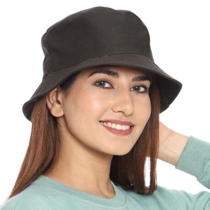 Modern Foldable Bucket Caps And Hats For Women-Black / Free