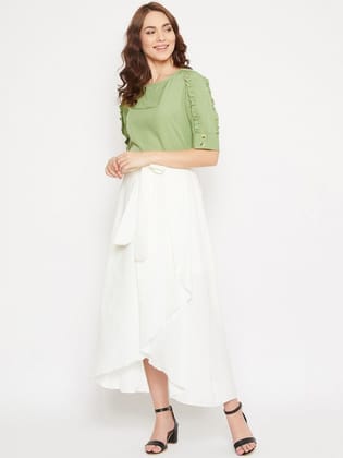 Round Neck Short Sleeves Top & Skirt