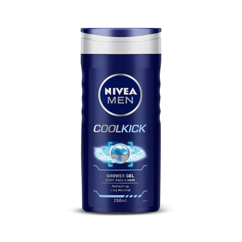 Nivea Men Cool Kick Shower Gel- With Refreshing Icy Menthol, 250 ml Bottle