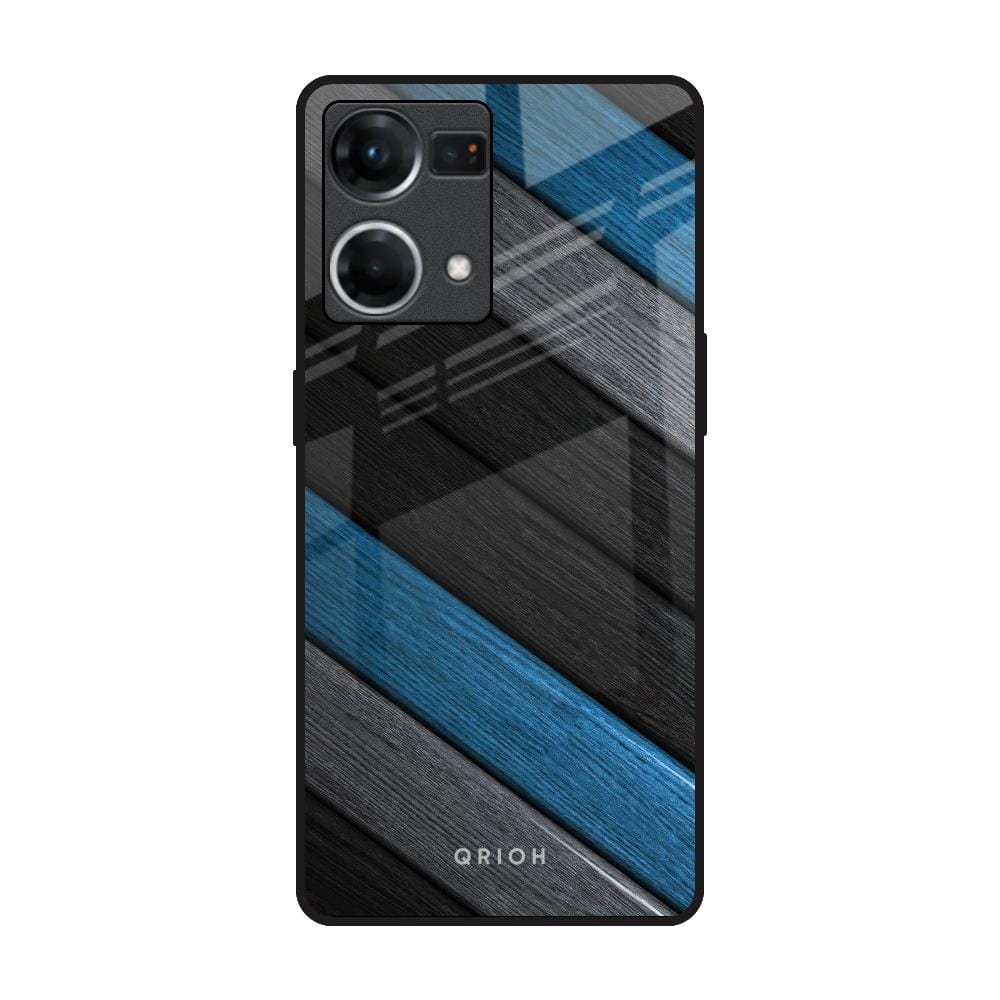 Multicolor Wooden Effect Glass Case for OPPO F21 Pro