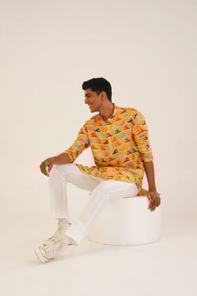 Kuvera- Printed short kurta-XS/34