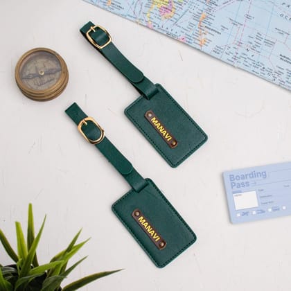 PERSONALISED LUGGAGE TAGS - GREEN-Green