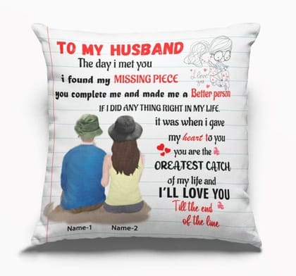 MG211_To My Husband For Special Cushion Cover Only-12X12 Inches