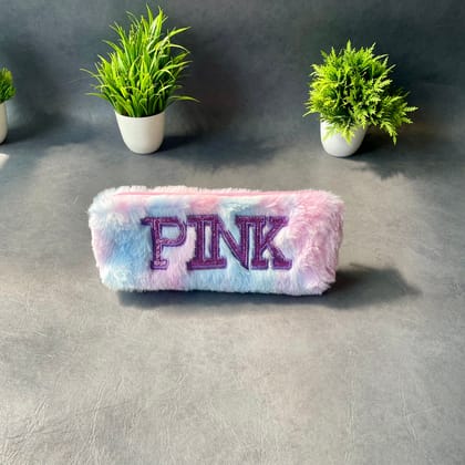 Kid's Pink Fluffy Pouch-Purple