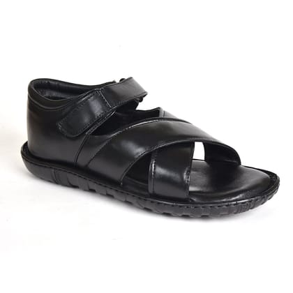 Men's Pure Leather Black Sandals-8