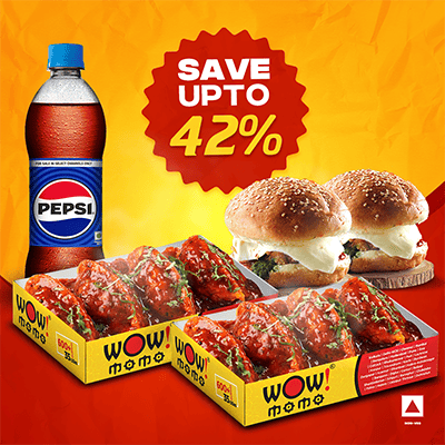 Chicken PanFried Momo(Schezwan Sauce)8Pc+Chk Moburg 2Pc+1 Pepsi 400ml