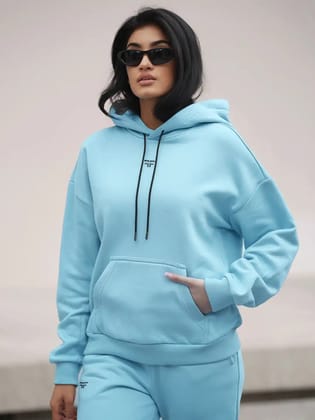 Turquoise Thermal Co-ord Set (Hoodie and Jogger Combo)-S