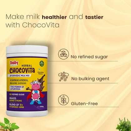 BabyOrgano Ayurvedic Herbal ChocoVita Kids Granules - Chocolate - 50g (Trial Pack)