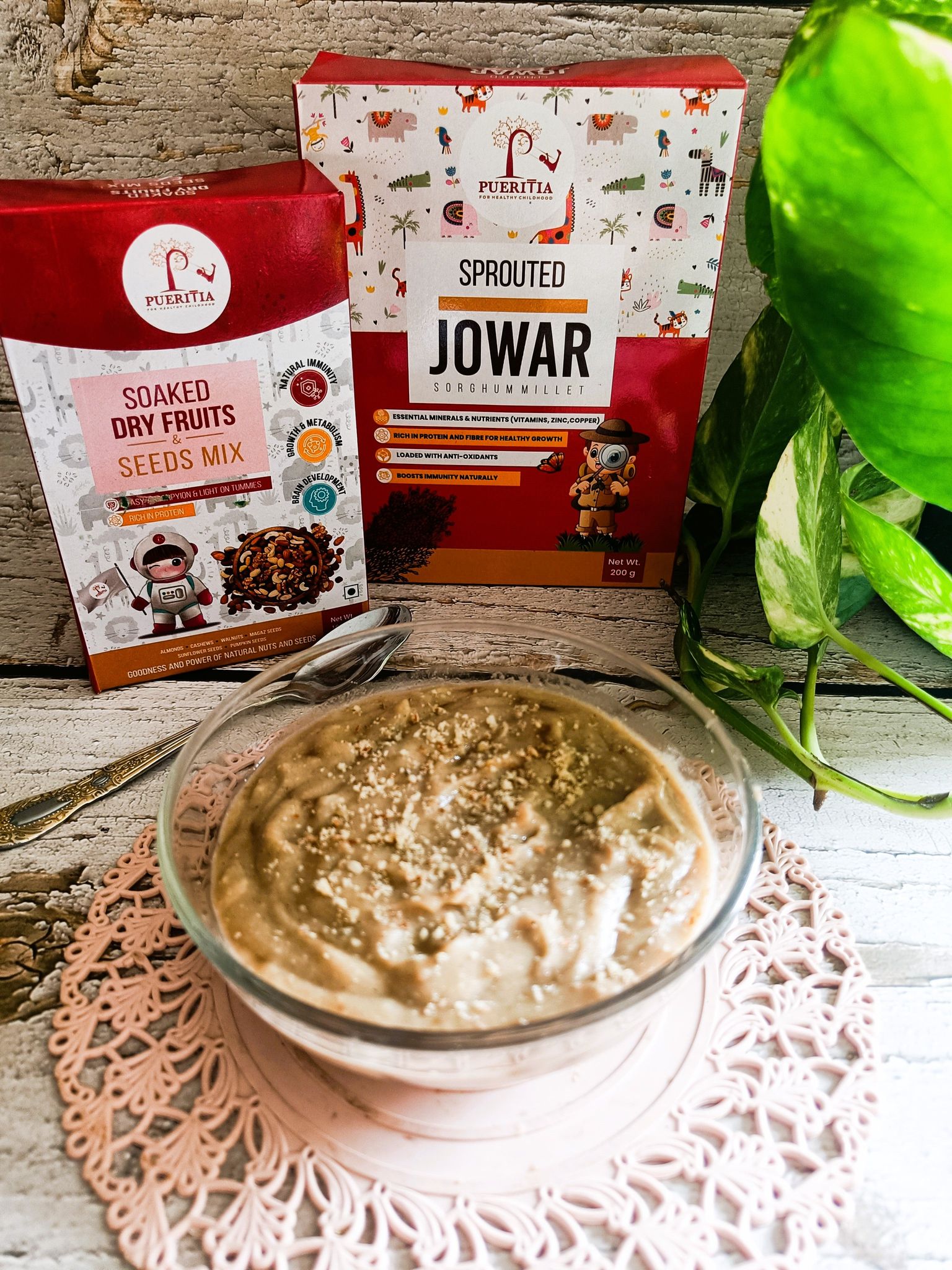 Combo of Sprouted Jowar Powder and Soaked Dry Fruit Powder