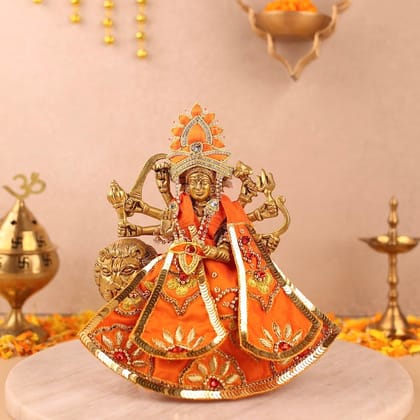 Divya Raas Orange Lehenga Patka-With Shringar / 3 inch