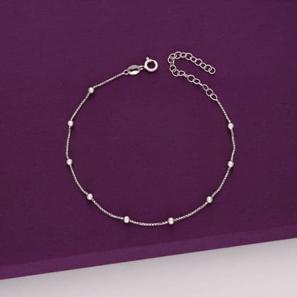 Argent Spheres Silver Anklet-None / Silver