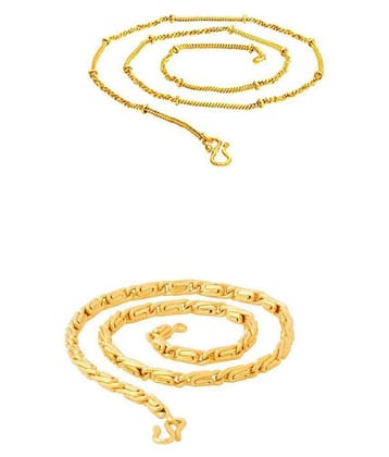shankhraj mall gold plated fancy new combo chins for men or women-100311 - Golden