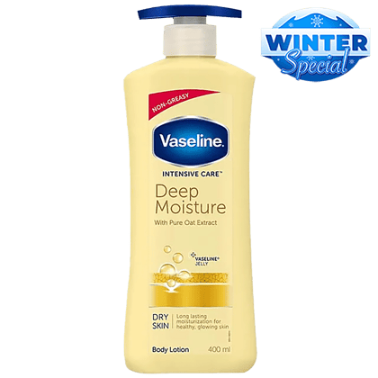 Vaseline Intensive Care Deep Moisture Body Lotion - Dry Skin, With Pure Oat Extract, Long Lasting Moisturisation, 400 Ml(Savers Retail)
