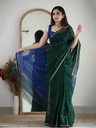 Ethnic Motifs Woven Design Zari Banarasi Saree