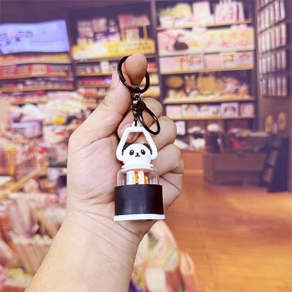 Cute Panda Light Lamp Keychain - Single Piece-Black