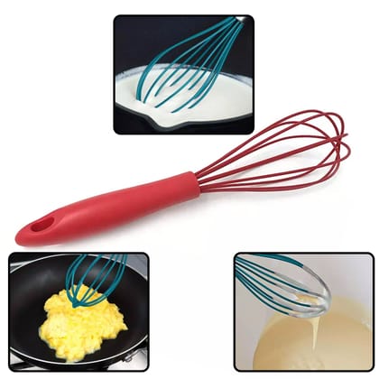 2930 Manual Whisk Mixer Silicone Whisk, Cream Whisk, Flour Mixer, Rotary Egg Mixer, Kitchen Baking Tool.