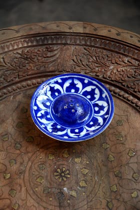 Blue Pottery Blue & White Incense Holder
