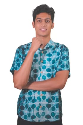 Tisser Tusser Silk shibori Mens Shirt Size-S,M,L,XL,XXL