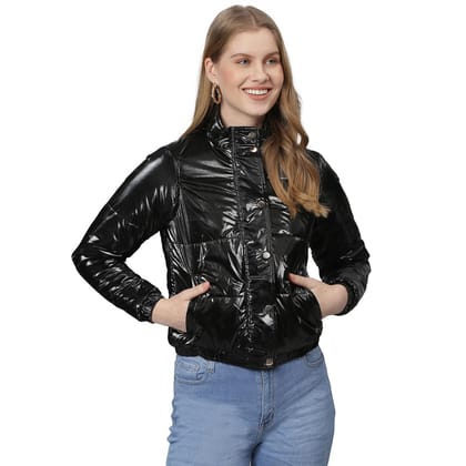 Campus Sutra Women Solid Stylish Casual Bomber Jacket-L - None