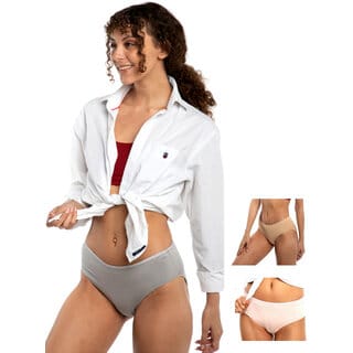 Ashleyandalvis Bamboo Micro Modal, Anti Bacterial, Skinny Soft, Premium Hipster Women Hipster Grey, Pink, Beige Panty (Pack Of 3 )