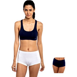 AshleyandAlvis Micro Modal, Anti Bacterial, Skinny Soft, Premium Boysleg Women Boy Short White, Dark Blue Panty  (Pack Of 2)