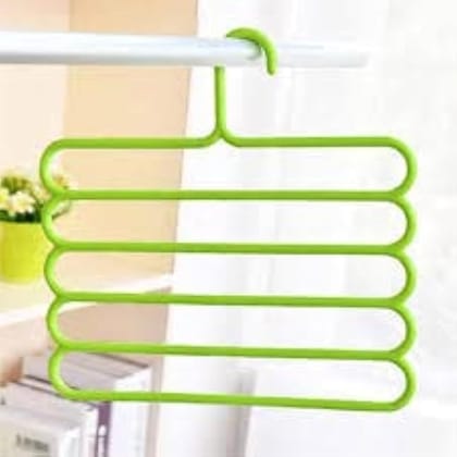 SmartCam  Magic Pants Scarf Hangers 5 Layers Trousers Cloth Hanger Multilayer Storage Rack Space Saver Holder Organizer | Random Color | Pack of 1