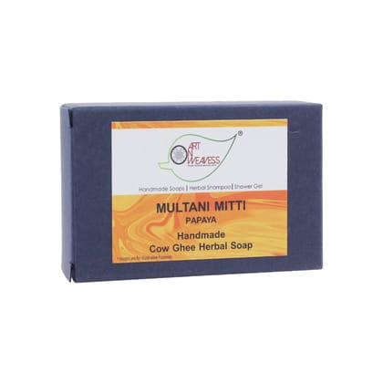 Artnweavess Multani Mitti Papaya Cow Ghee Herbal Soap, 100 gm - Pack of 2