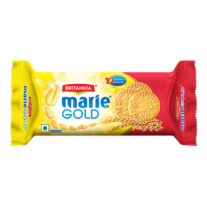 Britannia Marie Gold Biscuits - Light & Crisp, Tea Time Snack, No Trans-Fat, 73 g Pouch