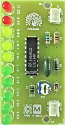 LM3914 LM3915 10 LED VU Meter Sound Level indicator - Assembled Board  by MYPCB